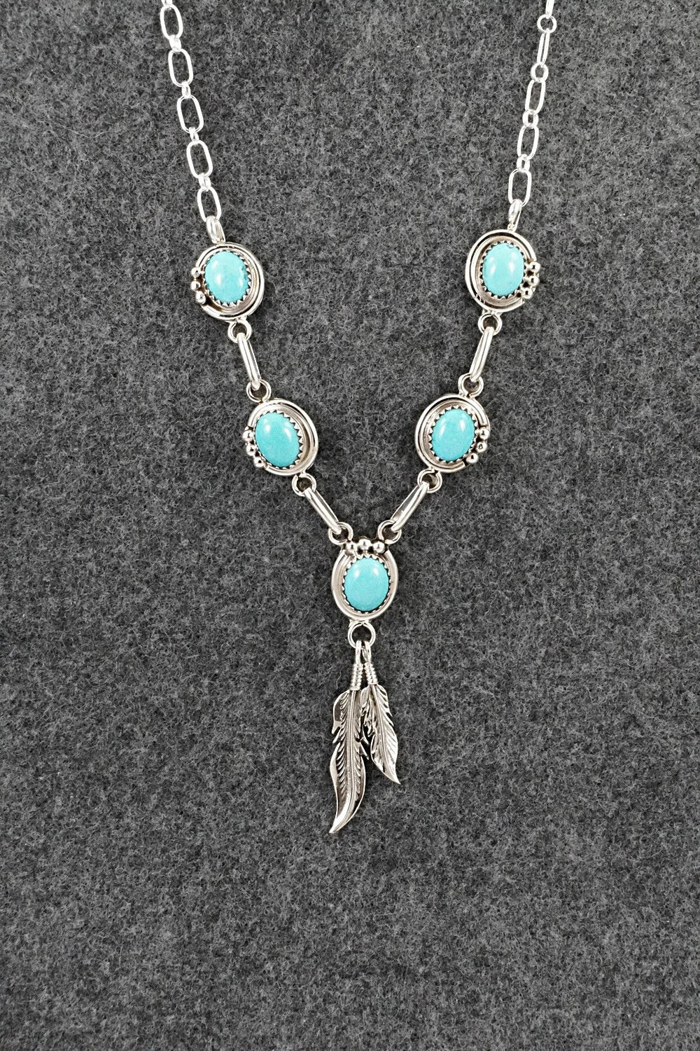 Turquoise & Sterling Silver Necklace - Verley Betone