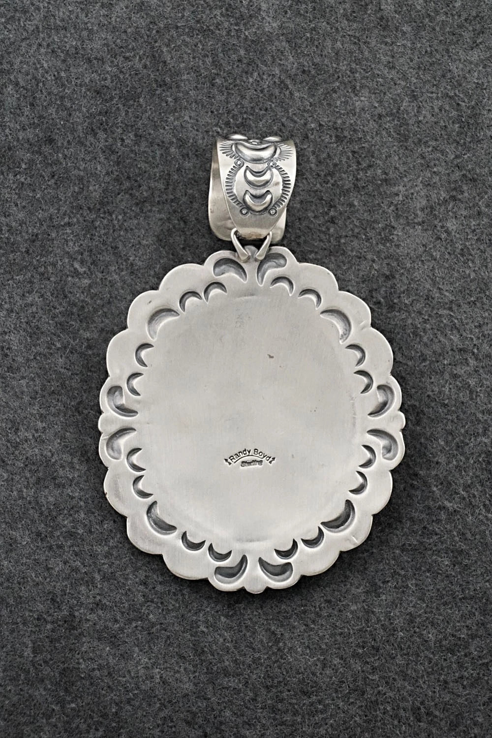 Turquoise, Spiny Oyster & Sterling Silver Pendant - Randy Boyd