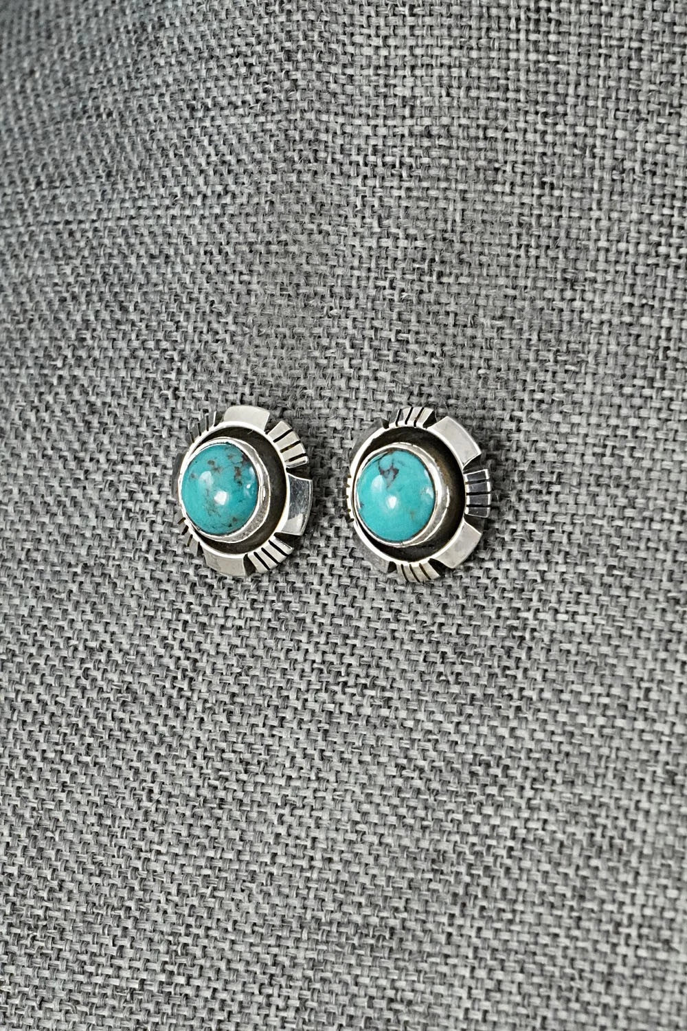 Turquoise & Sterling Silver Earrings - Amos Begay