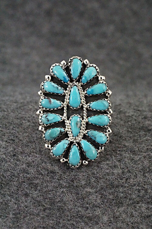 Turquoise & Sterling Silver Ring - Zeita Begay - Size 7.5