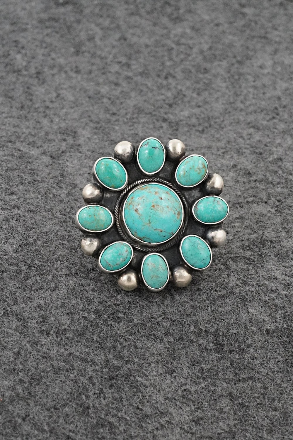 Turquoise & Sterling Silver Ring - Kathleen Livingston - Size Adjustable