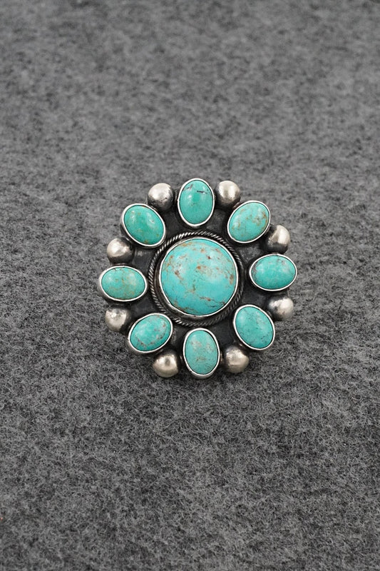 Turquoise & Sterling Silver Ring - Kathleen Livingston - Size Adjustable