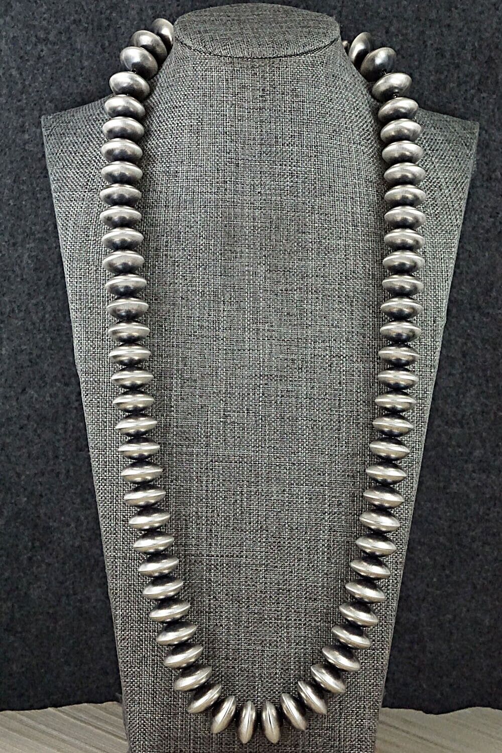 Sterling Silver Navajo Pearl Necklace 26" - Bryannen Halwood