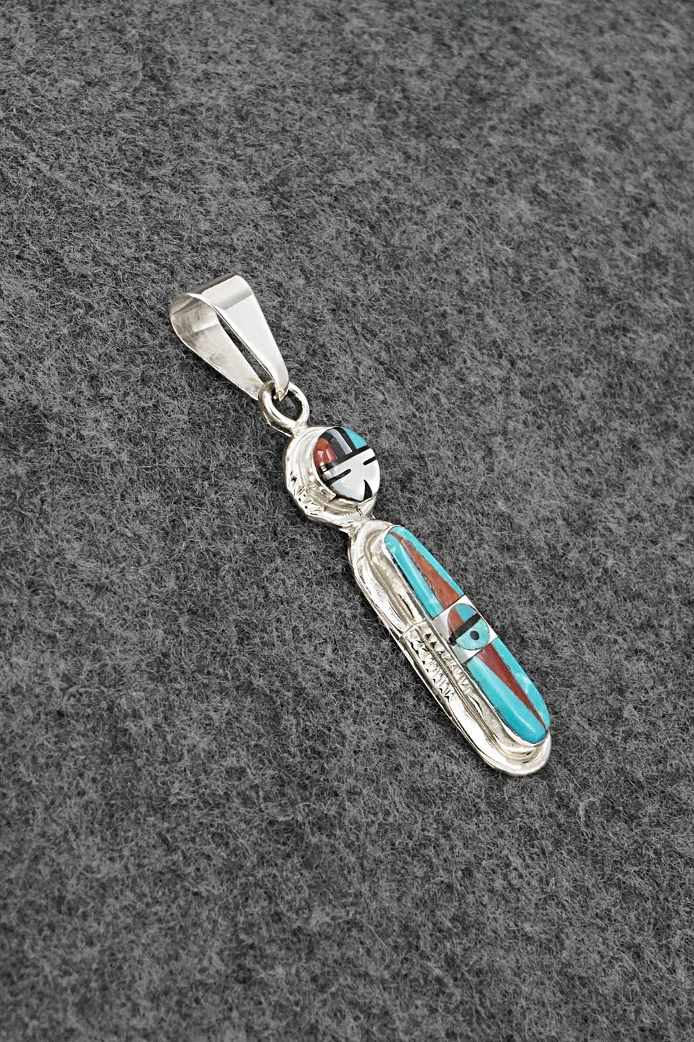 Multi Stone & Sterling Silver Pendant - Rayland Edaakie