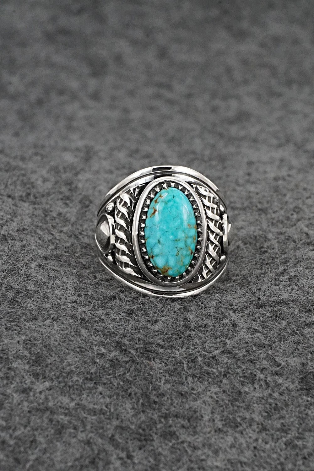 Turquoise & Sterling Silver Ring - Derrick Gordon - Size 8