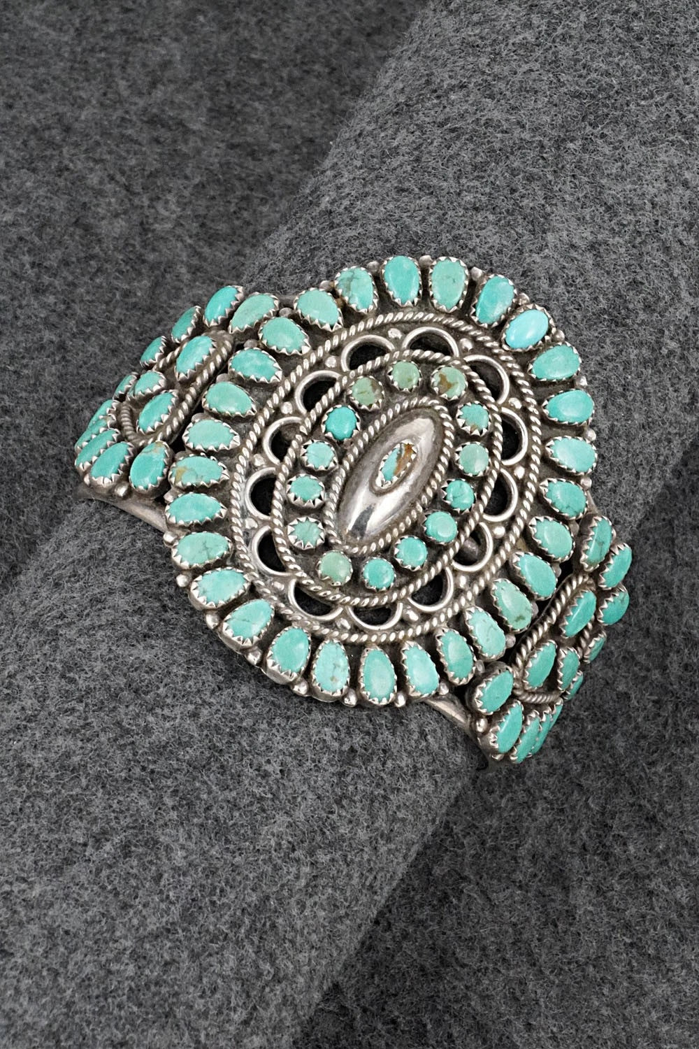 Turquoise & Sterling Silver Vintage Bracelet - Larry Moses Begay