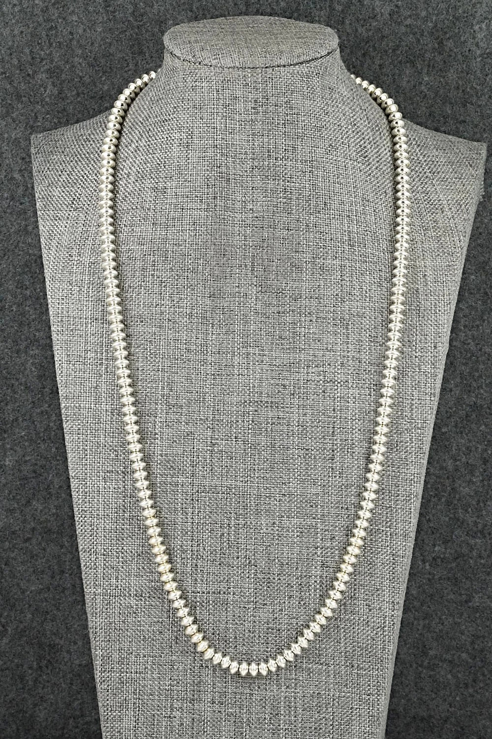 Sterling Silver Navajo Pearl Necklace 23" - Marie Yazzie