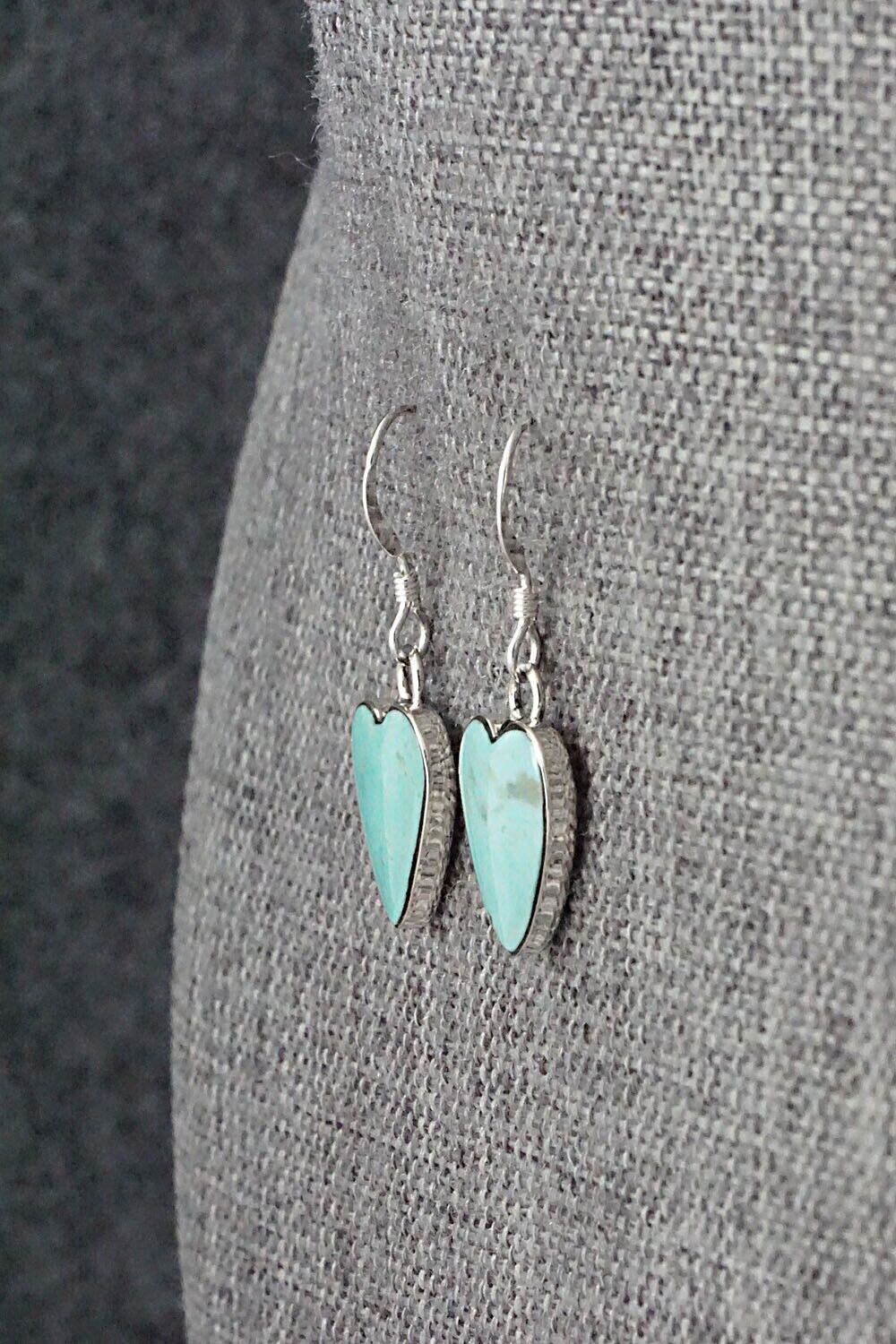 Turquoise and Sterling Silver Earrings - Sonyei Coho