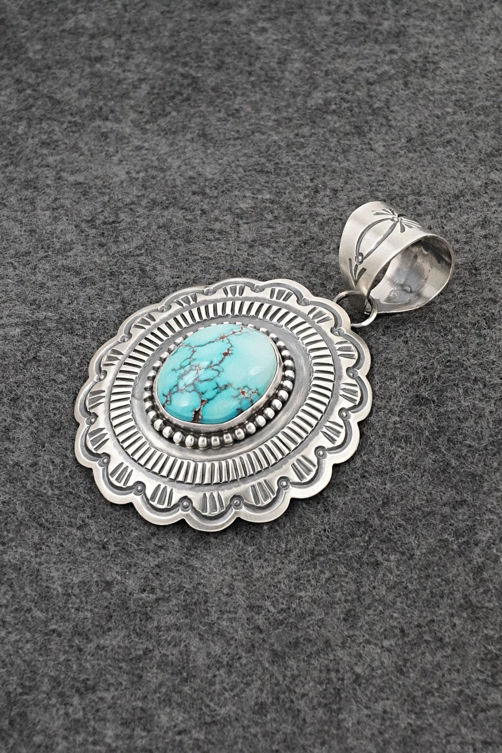 Turquoise & Sterling Silver Pendant - Arnold Blackgoat