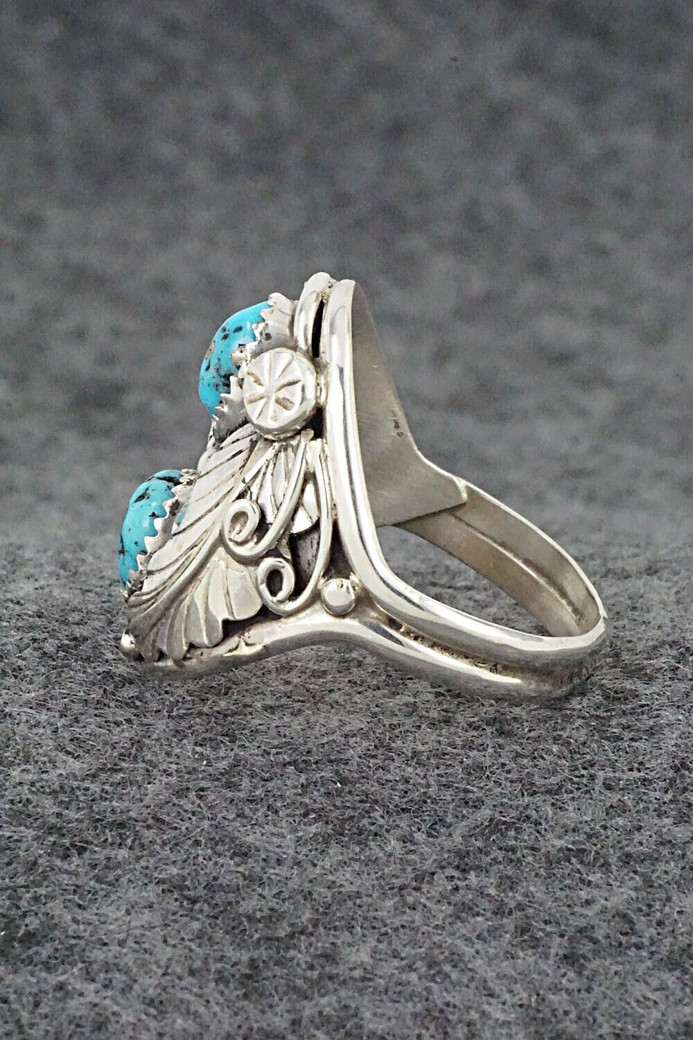 Turquoise & Sterling Silver Ring - Lorena Brown - Size 12