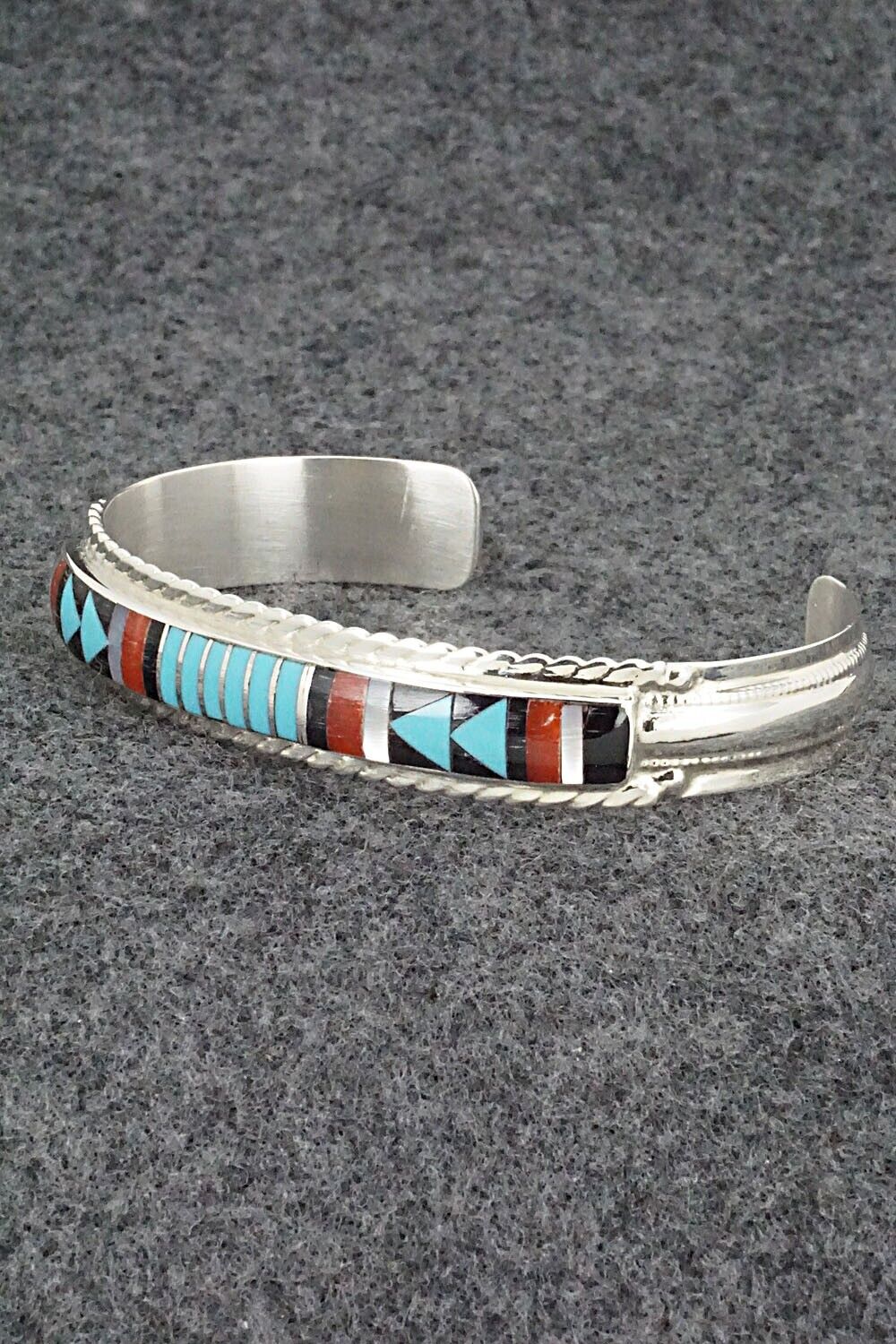 Multi Stone & Sterling Silver Inlay Bracelet - Rebecca Sheyka