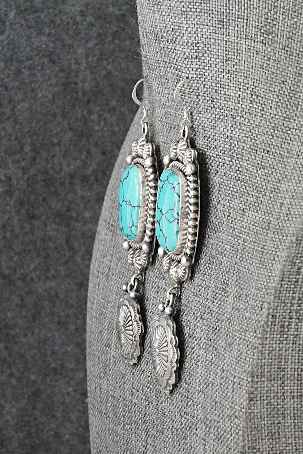 Turquoise & Sterling Silver Earrings - Michael Calladitto