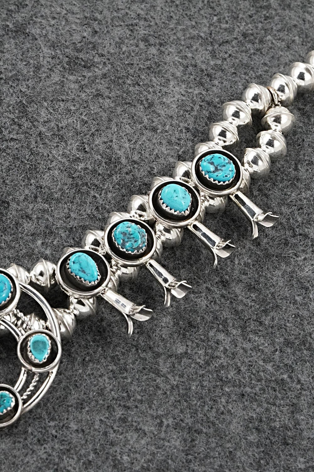 Turquoise & Sterling Silver Squash Blossom Set - Phil Garcia