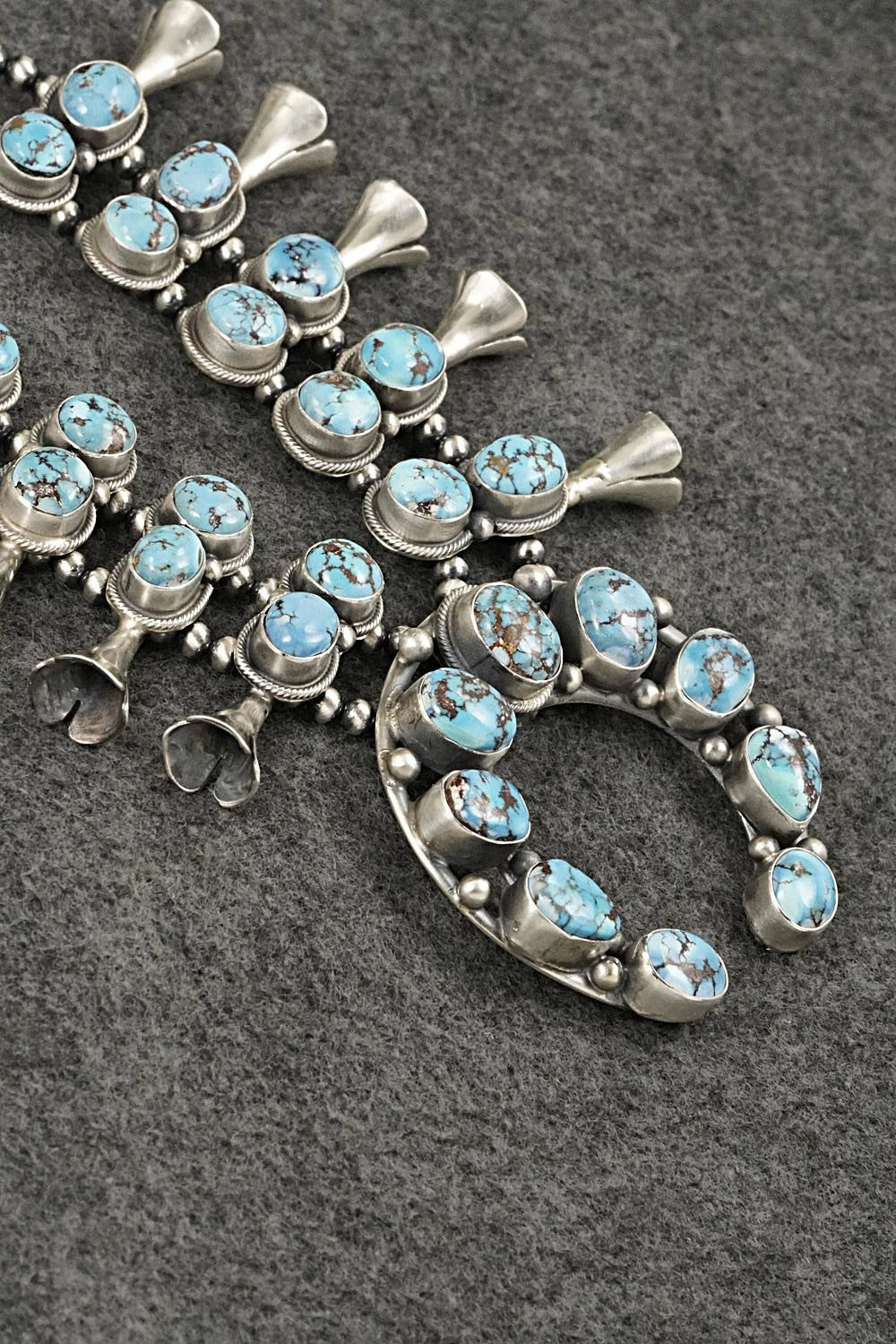 Turquoise & Sterling Silver Squash Blossom Set - Darrin Livingston