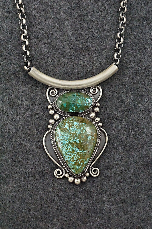 Turquoise & Sterling Silver Necklace - Raymond Delgarito