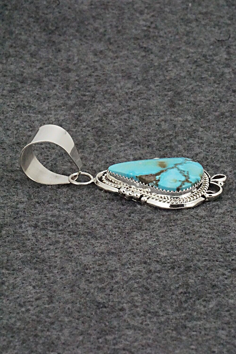 Turquoise and Sterling Silver Pendant - Leslie Nez