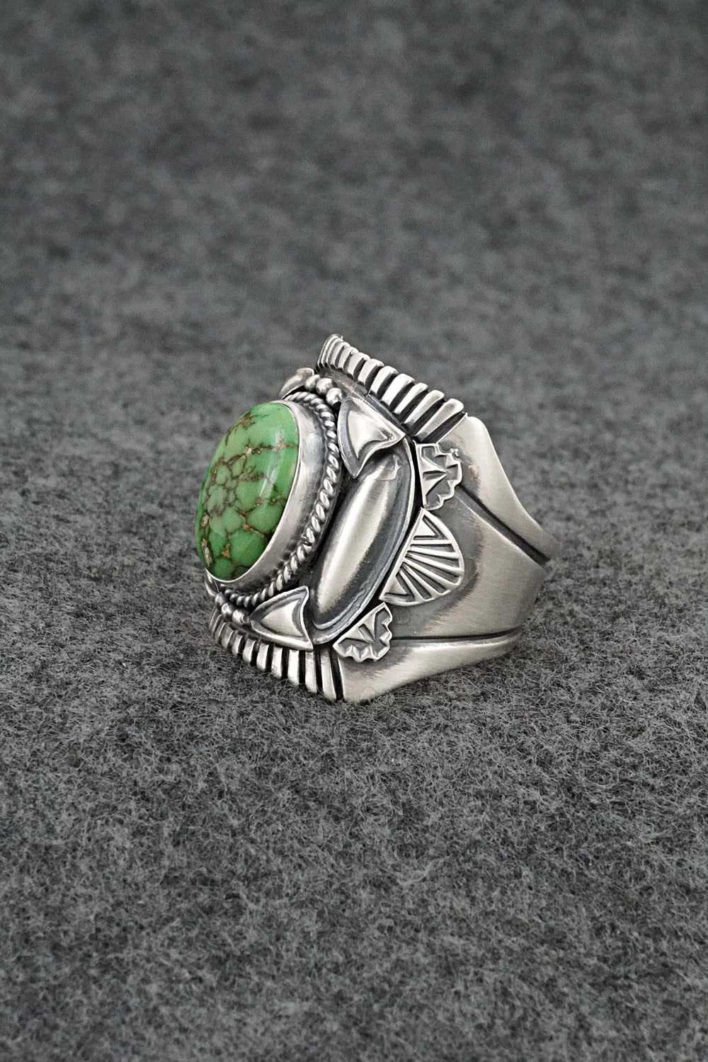 Turquoise & Sterling Silver Ring - Derrick Gordon - Size 12