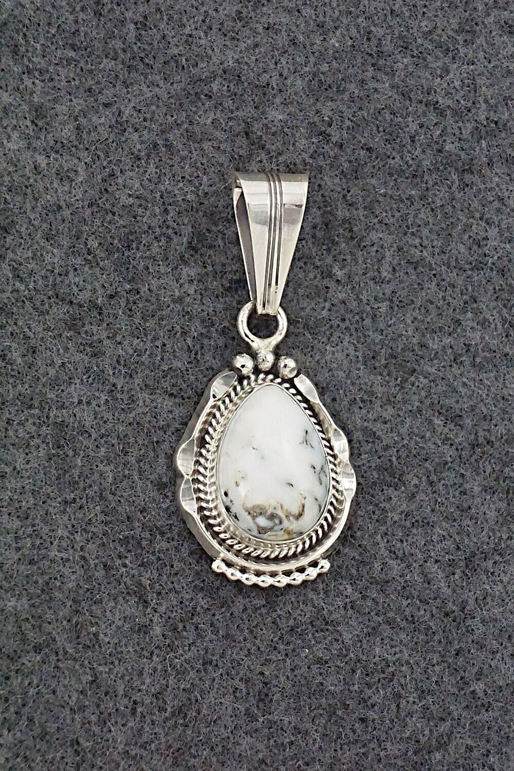 White Buffalo & Sterling Silver Pendant - Samuel Yellowhair