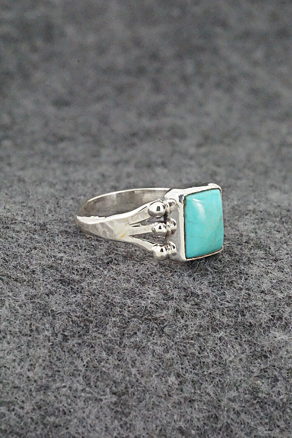 Turquoise & Sterling Silver Ring - Jerryson Henio - Size 6.5