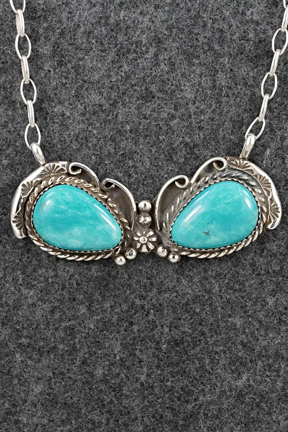 Turquoise & Sterling Silver Necklace - Phil Nez
