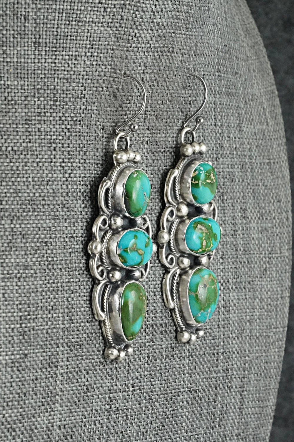 Turquoise & Sterling Silver Necklace and Earrings Set - Kathleen Livingston