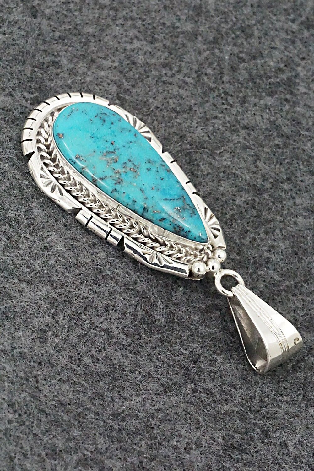 Turquoise & Sterling Silver Pendant - Samuel Yellowhair