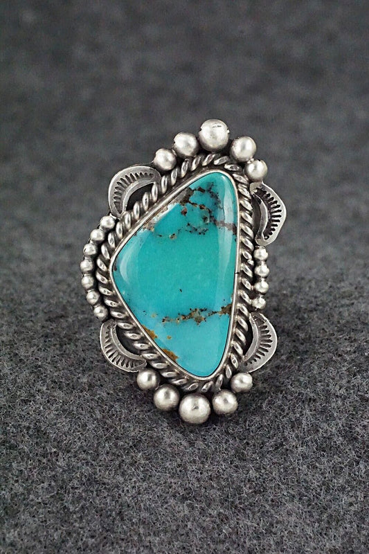 Turquoise & Sterling Silver Ring - Michael Calladitto - Size 8