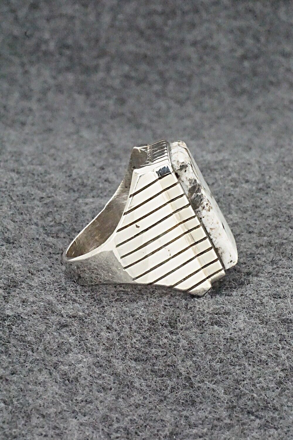 White Buffalo & Sterling Silver Ring - Trevor Jack - Size 10