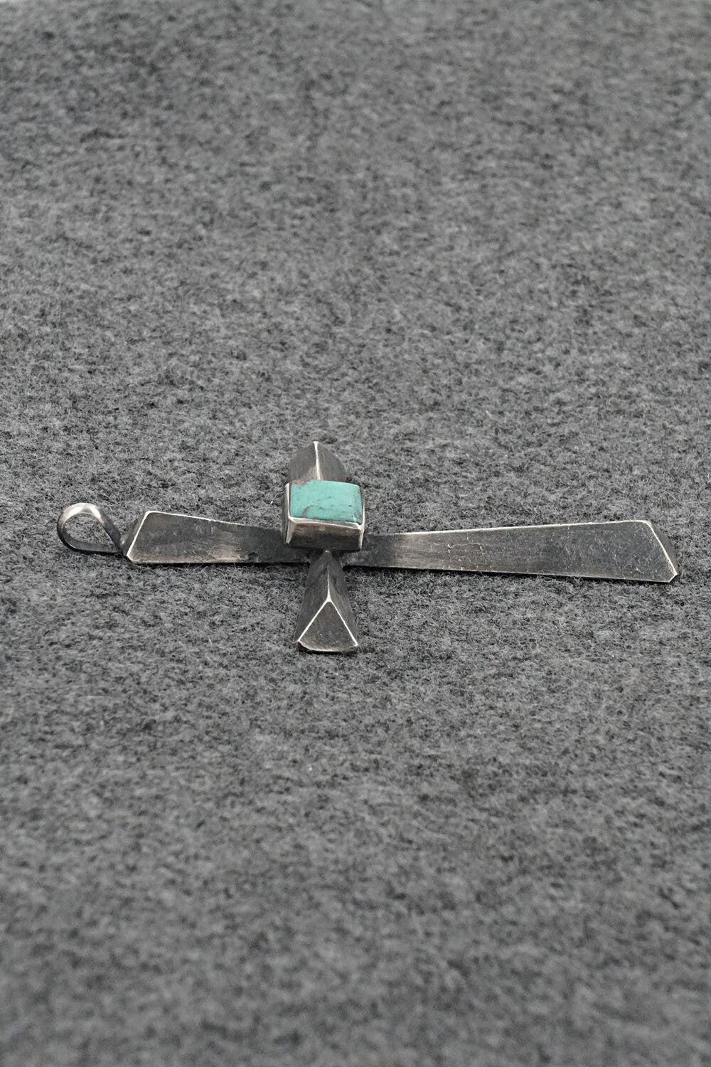 Turquoise & Sterling Silver Pendant - Raymond Betsoi