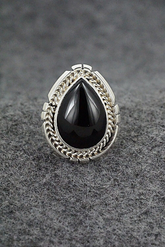 Onyx & Sterling Silver Ring - Samuel Yellowhair - Size 6