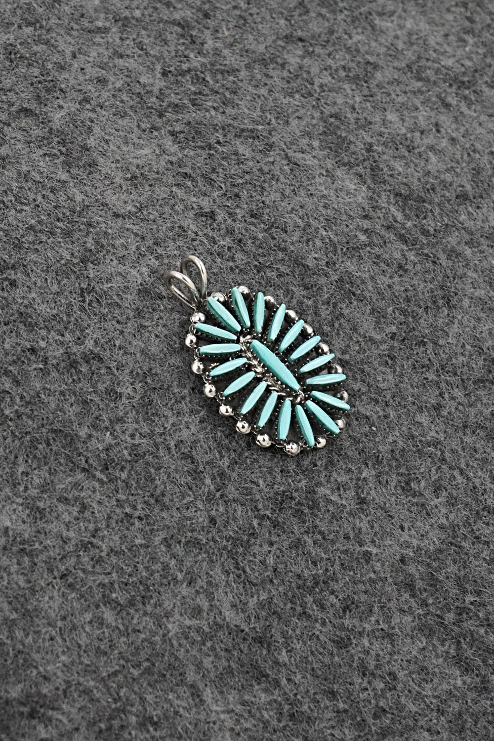 Turquoise & Sterling Silver Pendant - Fritzon Owaleon