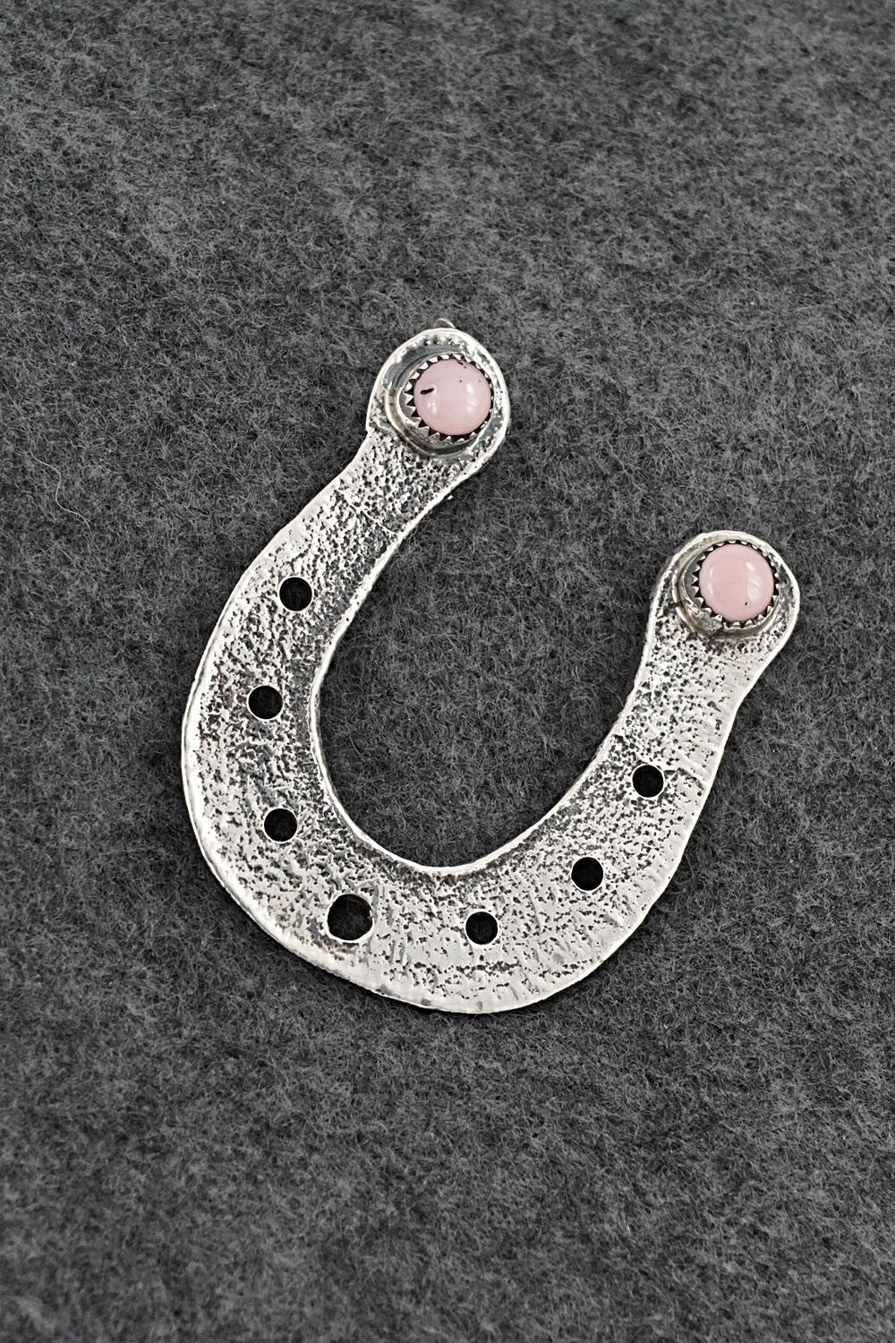 Pink Conch & Sterling Silver Pendant - Darius Arviso