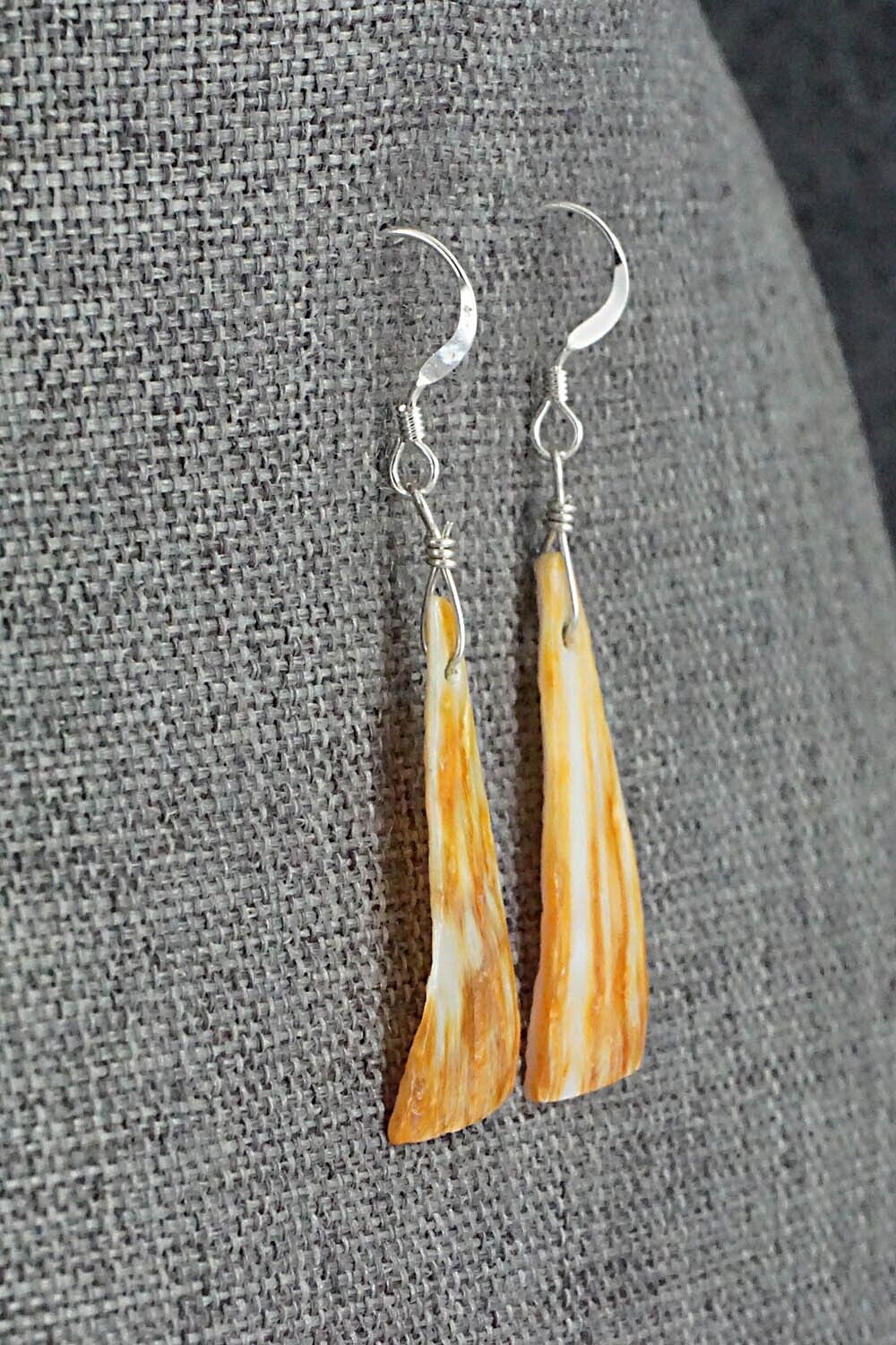 Spiny Oyster & Sterling Silver Earrings - Louise Joe