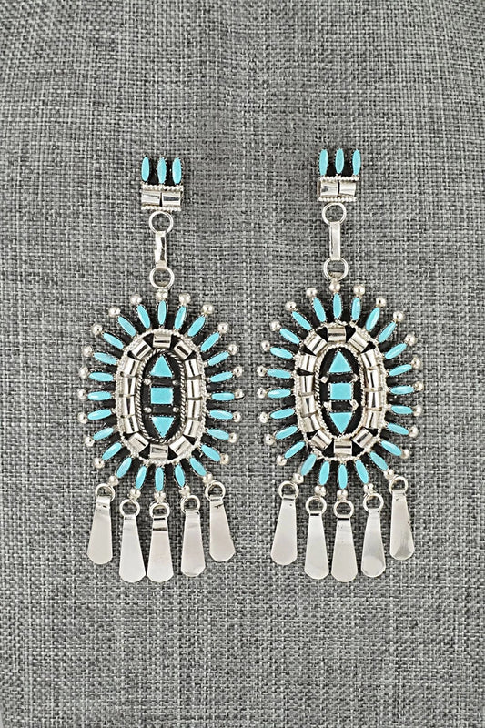 Turquoise & Sterling Silver Earrings - Evonne Hustito