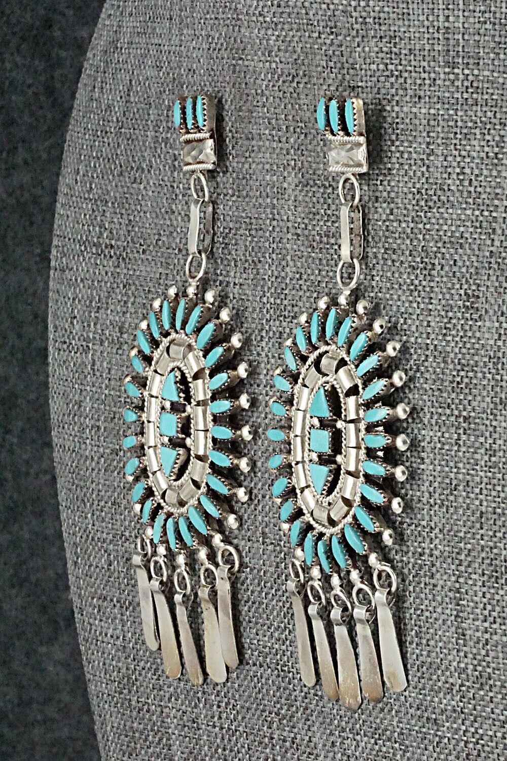 Turquoise & Sterling Silver Earrings - Evonne Hustito