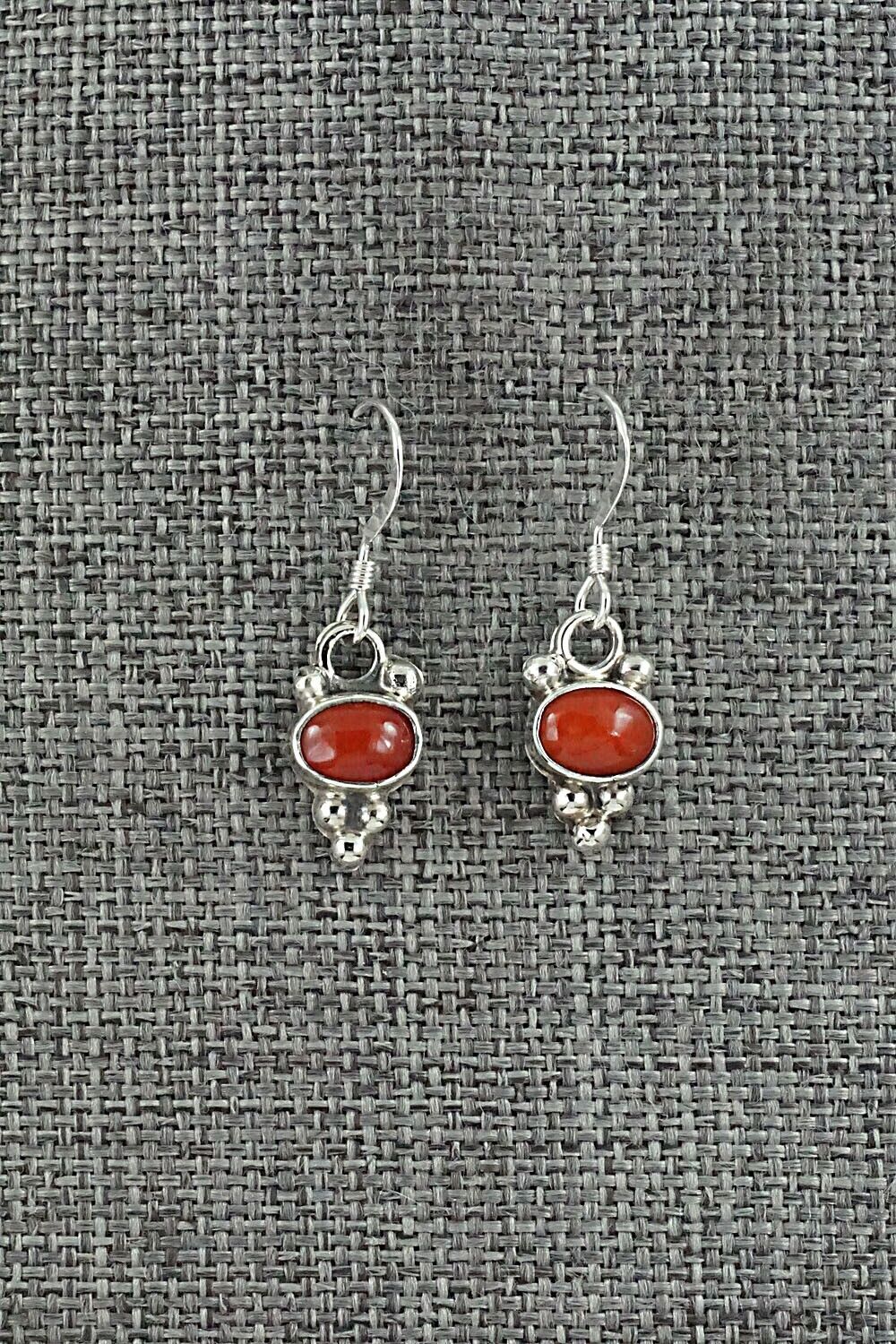 Coral & Sterling Silver Earrings - Annie Spencer