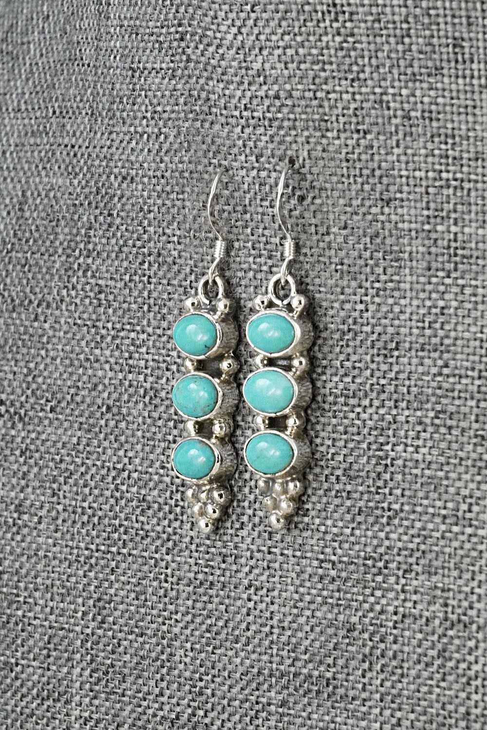 Turquoise & Sterling Silver Earrings - Gary Shorty
