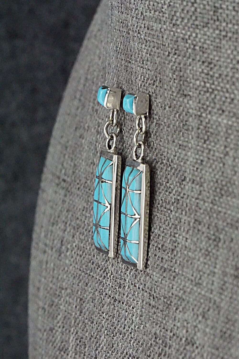 Turquoise & Sterling Silver Earrings - Gloria Tucson