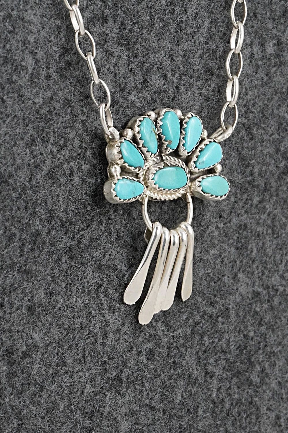 Turquoise & Sterling Silver Necklace - Justina Wilson