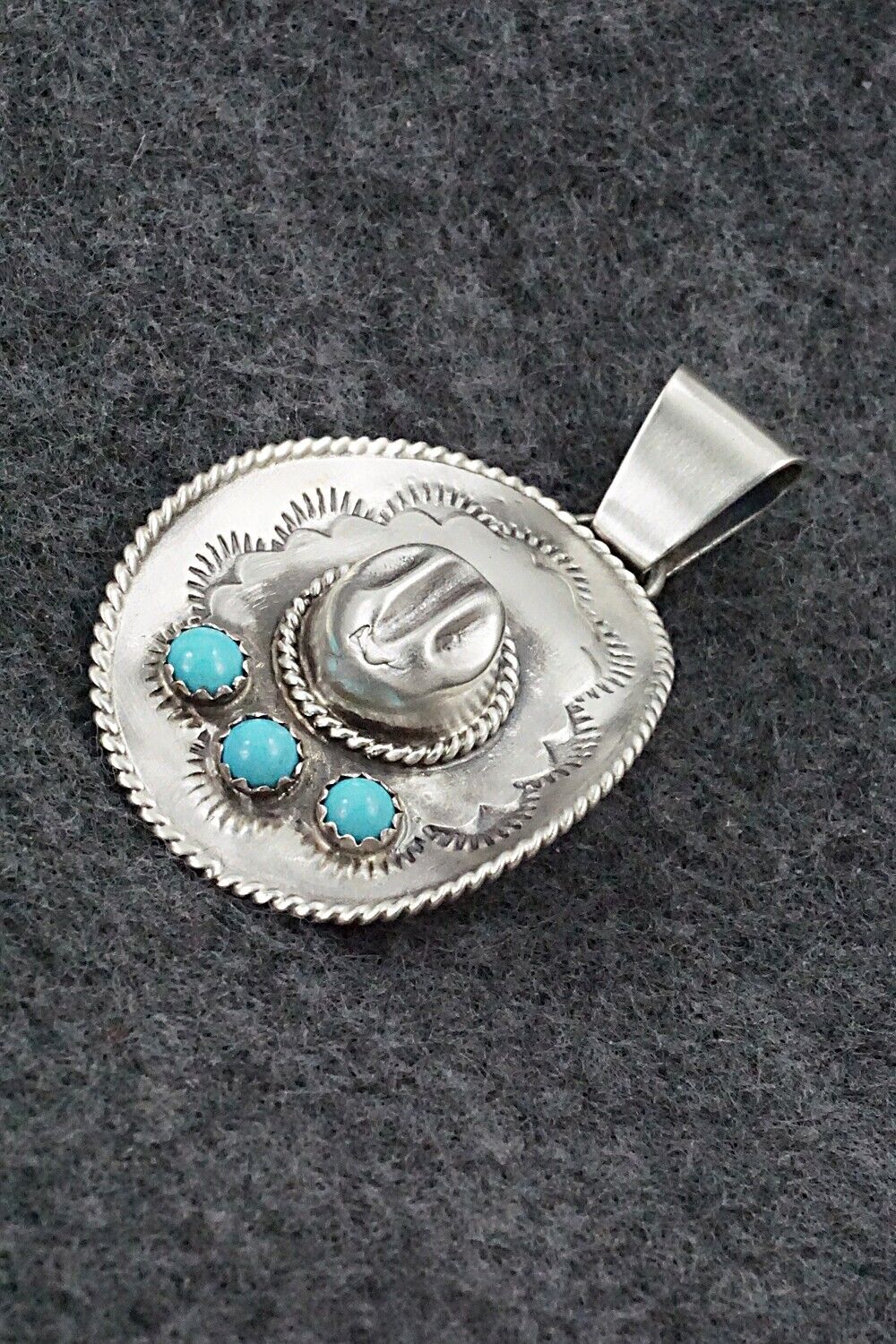 Turquoise & Sterling Silver Pendant - Bobby Platero