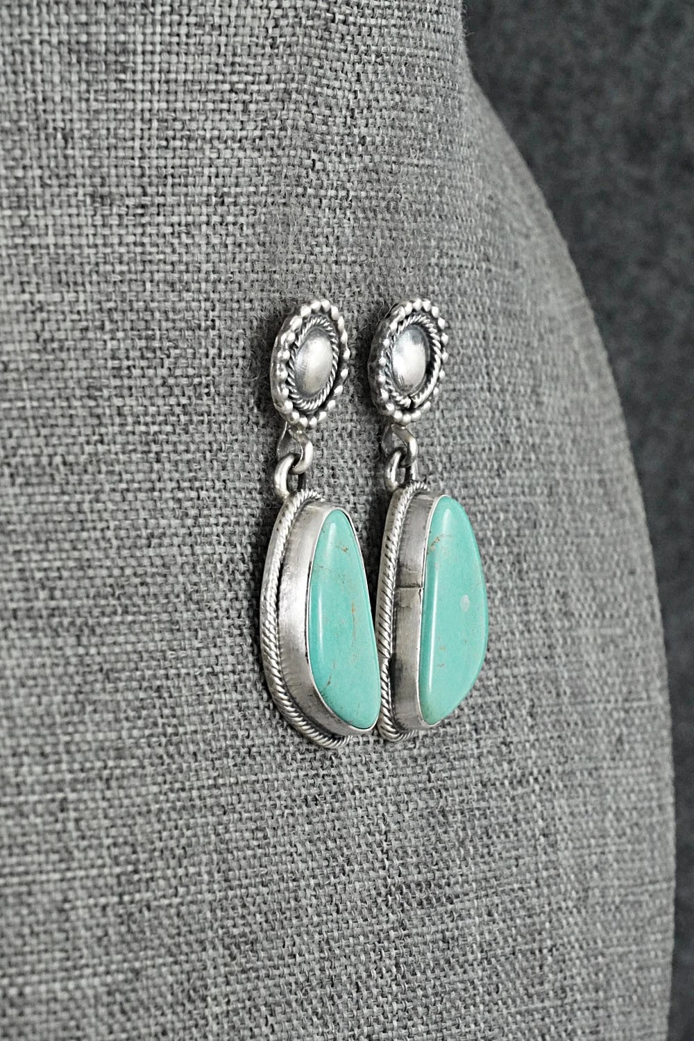 Turquoise & Sterling Silver Earrings - Darrin Livingston