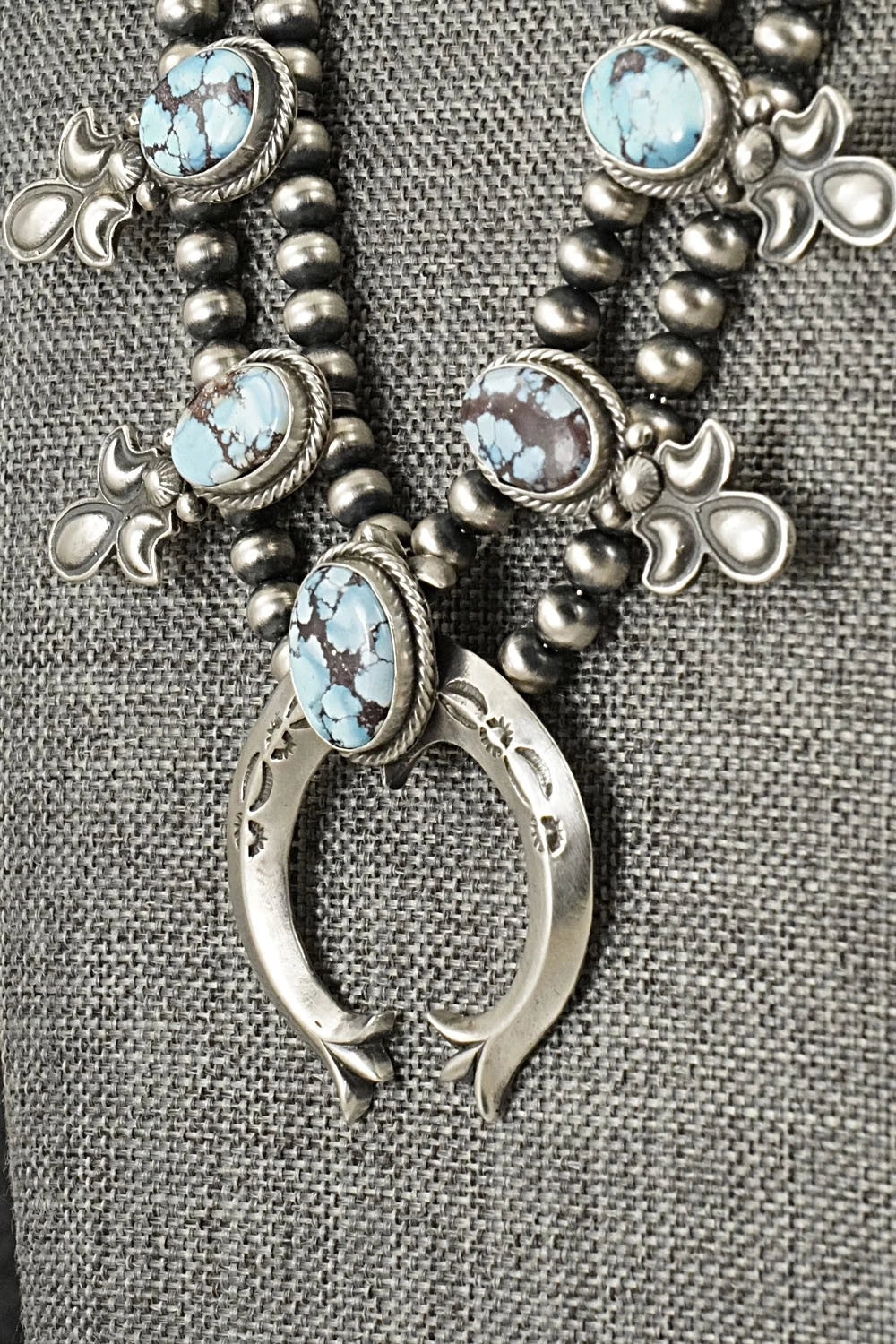 Turquoise & Sterling Silver Squash Blossom Set - Adrienne Gordon