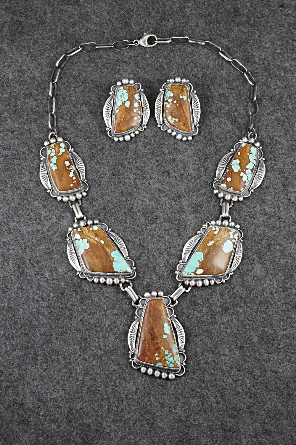 Turquoise & Sterling Silver Necklace and Earrings Set - Bob Becenti
