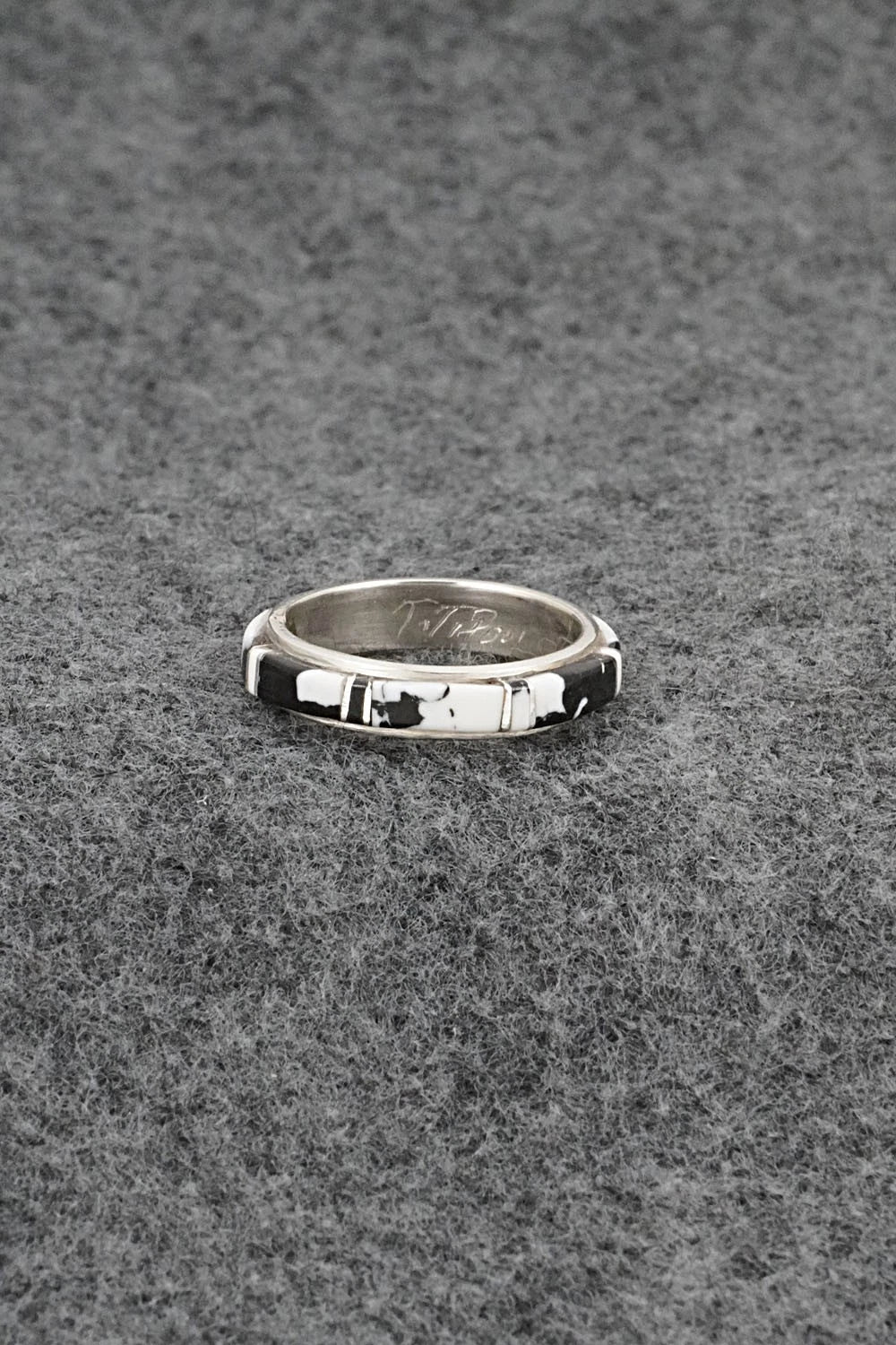 White Buffalo & Sterling Silver Ring - Terrance Panteah - Size 8