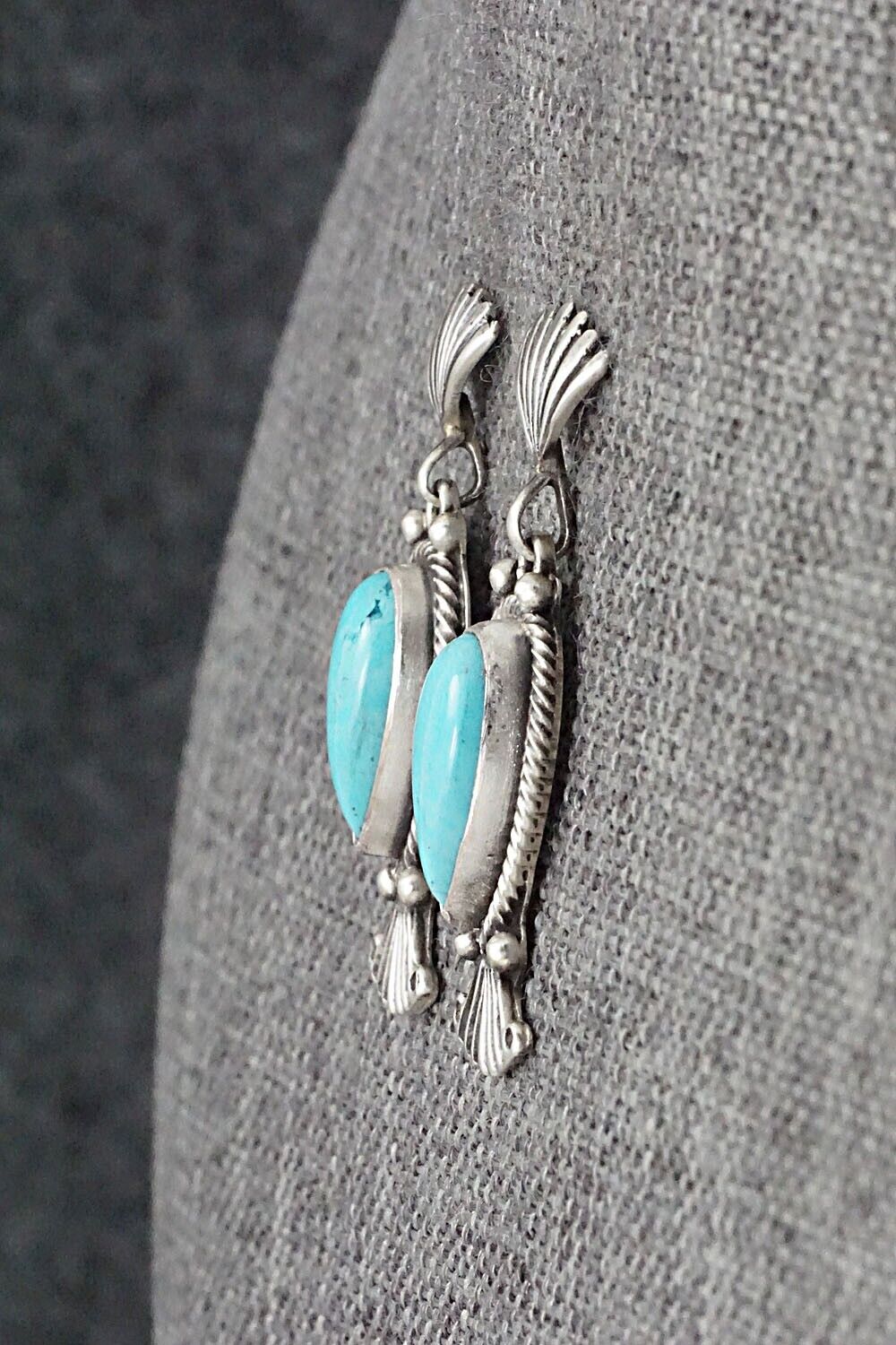 Turquoise & Sterling Silver Earrings - Verley Betone