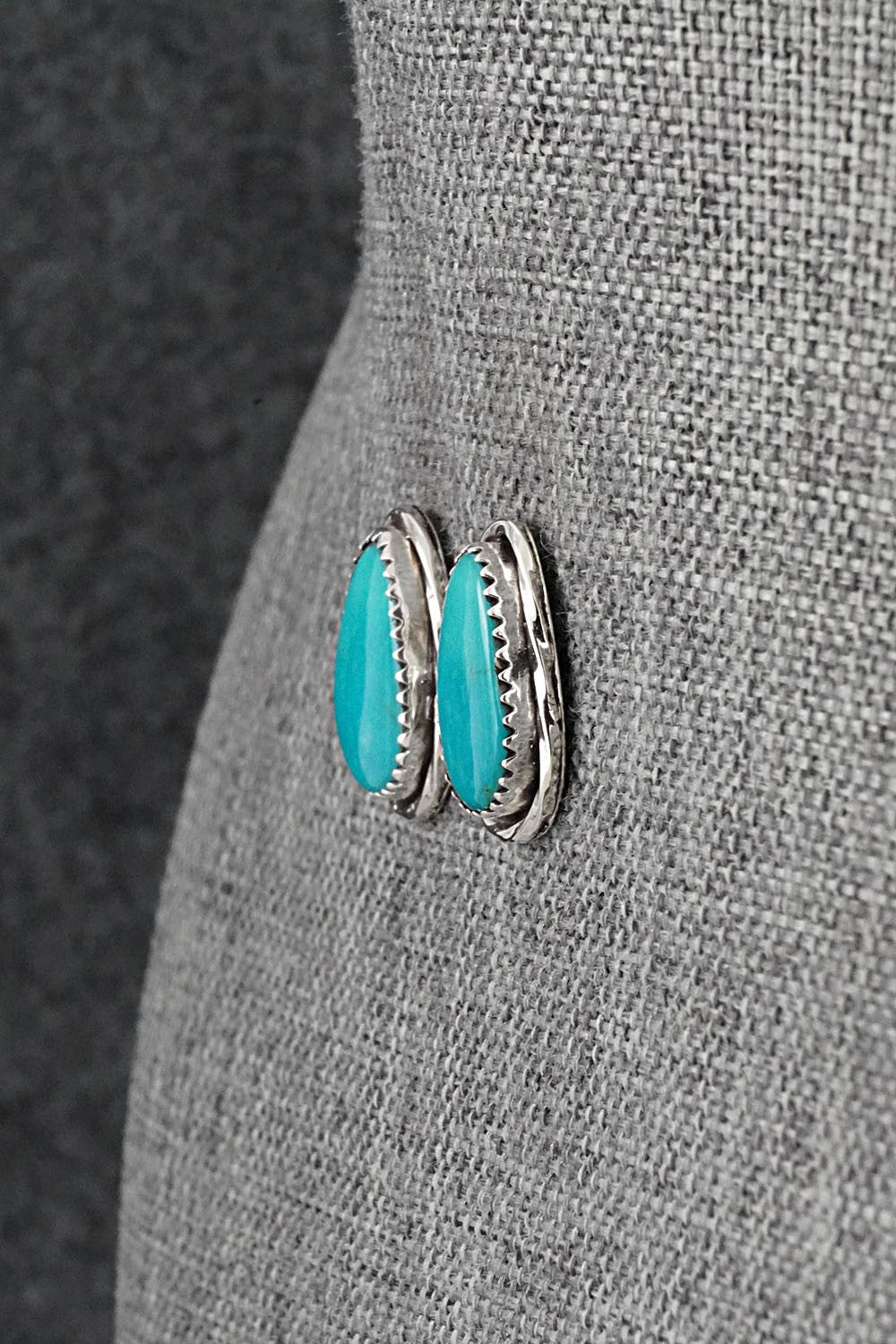 Turquoise & Sterling Silver Earrings - Ernest Hawthorne