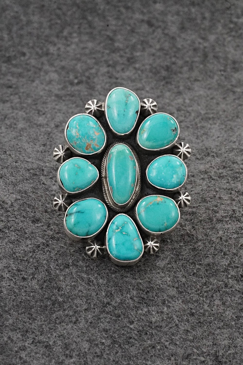 Turquoise & Sterling Silver Ring - Paul Livingston - Size Adjustable