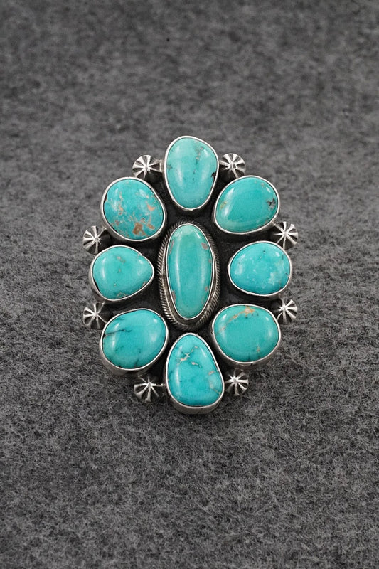 Turquoise & Sterling Silver Ring - Paul Livingston - Size Adjustable