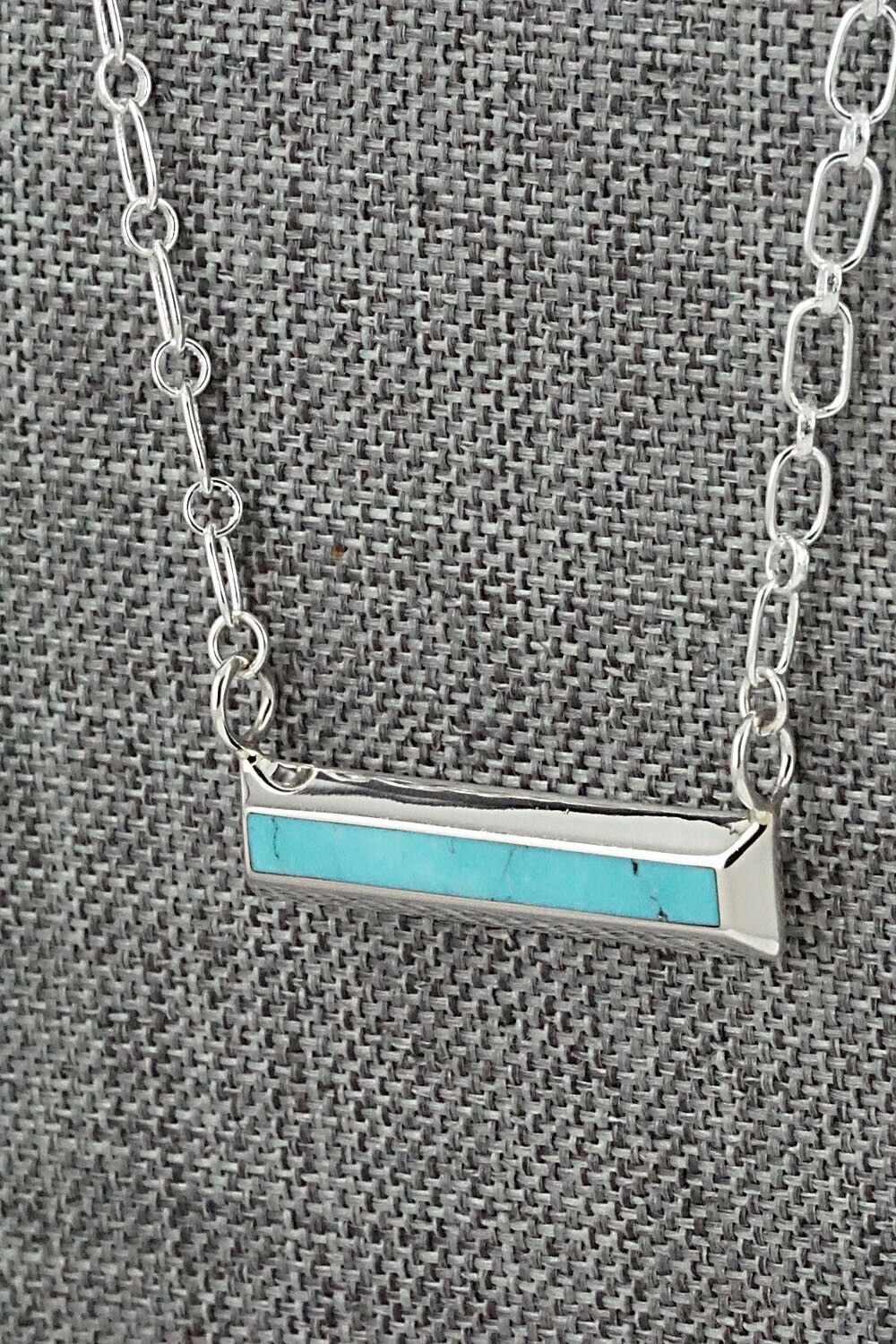 Turquoise & Sterling Silver Necklace - Troy Natachu