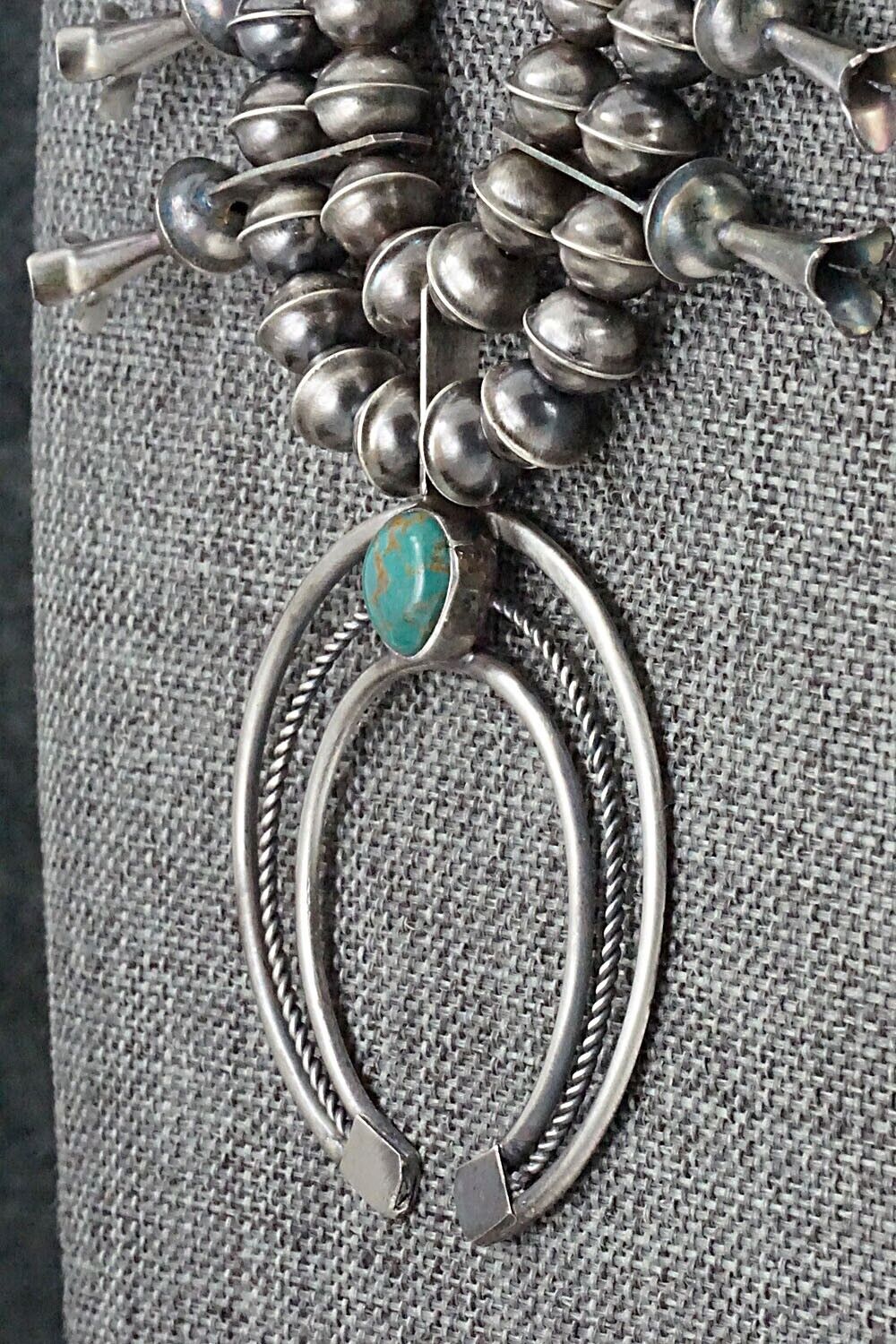 Turquoise & Sterling Silver Squash Blossom Set - Phil Garcia
